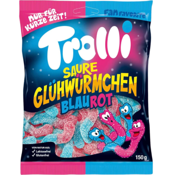 Trolli - Saure Glühwürmchen Blau-Rot 150g